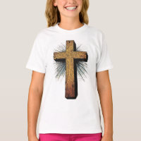 Meisjes T-shirt met opvallend christelijk kruis