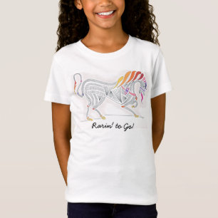 Meisjes' T-Shirt, oor. kunst van gestileerd paard T-shirt