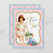 Meisjes  Tea Party Bedankt (Voorkant / Achterkant)