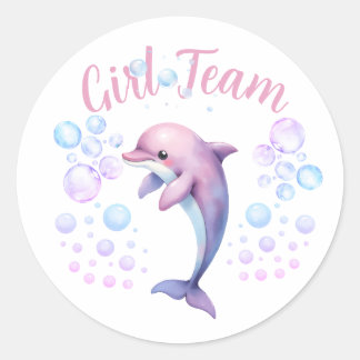 Meisjes Team Oceaan Geslacht Onthulling Ronde Sticker