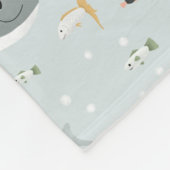 Meisjes Trendy Ocean Whale Pattern Monogram Kinder Fleece Deken (Hoek)