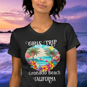 Meisjes Trip Coronado Beach, San Diego bewerkbare  T-shirt
