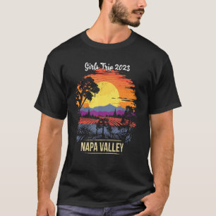 Meisjes Trip Napa Valley 2023 Wijngaard  Retro T-shirt