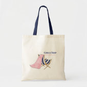 Meisjes Trip Strandstoel Custom Tote Bag (Voorkant)