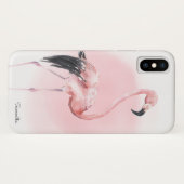 Meisjes Tropisch Roze Flamingo met naam Case-Mate iPhone Case (Achterkant (horizontaal))