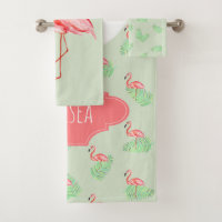 Meisjes Tropische zomerroze Flamingo Name