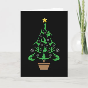 Meisjes Turnen Kerstboom Kaart
