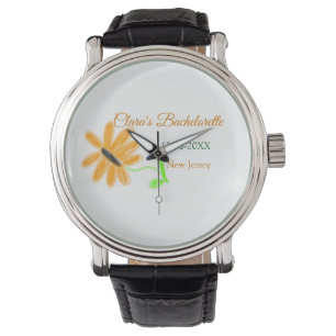 Meisjes uitstapje voeg naam datum plaats zonnebloe horloge