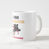  meisjes vader twee dochters superheld extra grote beker (Voorkant rechts)