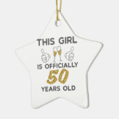 Meisjes van 50 jaar. 50 jaar. keramisch ornament (Links)