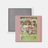 Meisjes van de  Decoratiedag Magneet (Voorkant / Achterkant)
