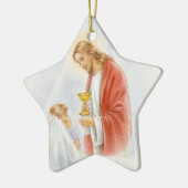 Meisjes van de eerste gemeenschap keramisch ornament (Links)