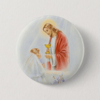 Meisjes van de eerste gemeenschap ronde button 5,7 cm