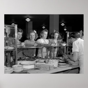 Meisjes van de middelbare school, jaren 1940 poster