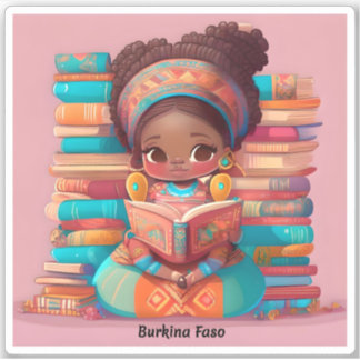 Meisjes van de Wereld Lezen - Burkina Faso Sticker