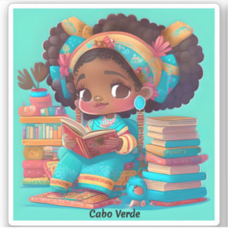 Meisjes van de Wereld Lezen - Cabo Verde Sticker