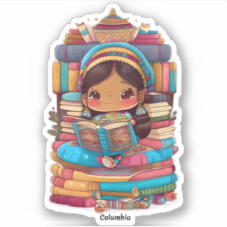 Meisjes van de Wereld Lezen - Columbia Sticker
