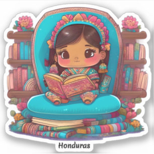 Meisjes van de Wereld Lezen - Honduras Sticker