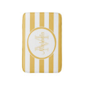 Meisjes, vast gele strepen met monocgrambenaming badmat (Voorkant Verticaal)