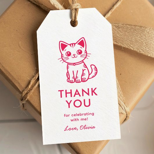 Meisje's verjaardag met aangepaste kleuren schatti cadeaulabel