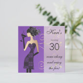 Meisjes Verjaardag of Meisjes Avond in Paars Kaart (Staand voorkant)