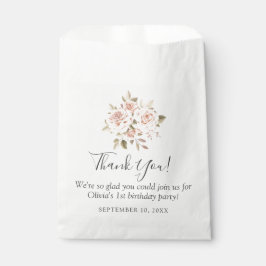 Meisjes verjaardag Shabby Chic Rozen Floral Dank j Bedankzakje