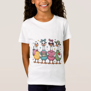 Meisjes Vier Eenden Met Verschillende Activiteiten T-shirt