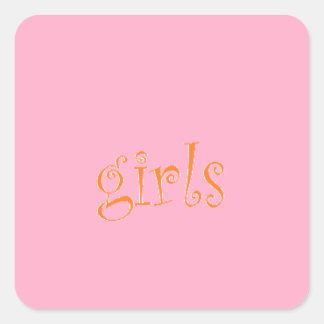 meisjes vierkante sticker