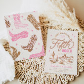 Meisjes vijfde Rodeo Verjaardag Uitnodiging