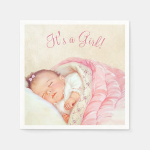 Meisjes Vintage Baby Shower Servet