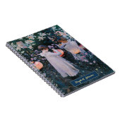 Meisjes Vintage Kunst Gouden Monogram Op Maat Gema Notitieboek (Rechterzijde)