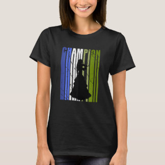 Meisjes Violinist Blauw Groen Viool Noodlijdende V T-shirt