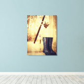 Meisjes vissen ook canvas afdruk (Insitu (Houten vloer))