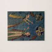 Meisjes vliegende vliegers, Kulu folk schilderij, Legpuzzel (Horizontaal)