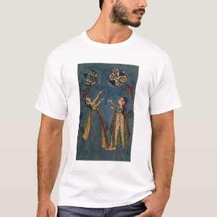 Meisjes vliegende vliegers, Kulu folk schilderij, T-shirt