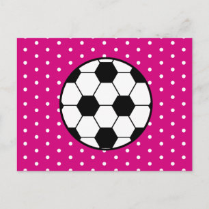 Meisjes Voetbal Briefkaart Uitnodiging - Roze
