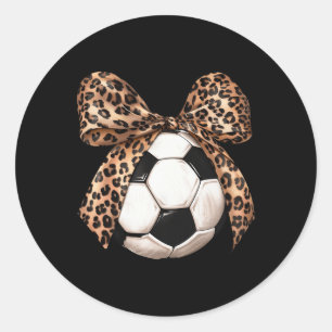Meisjes Voetbal Coquette Strik Luipaard Jachtluipa Ronde Sticker