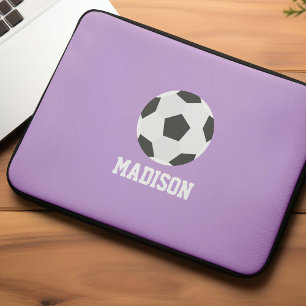 Meisjes Voetbal Gepersonaliseerd Laptop Sleeve
