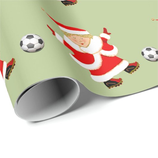 Meisjes Voetbal Kerstcadeau Cadeaupapier (Rol Hoek)