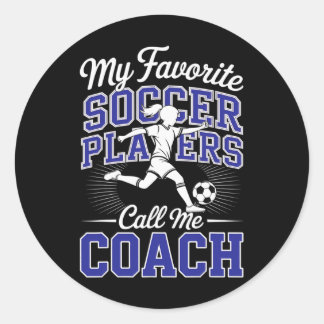 Meisjes Voetbalcoach Mijn Favoriete Voetbalspelers Ronde Sticker