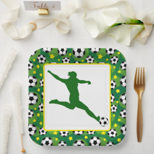 Meisjes Voetbalfeestje Papieren Bord