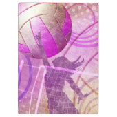 Meisjes Volleybal Speler springen bij het net Klembord (Achterkant)