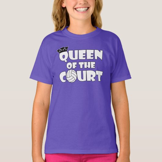 Meisjes Volleybalkoningin van de rechtbank Funny T T-shirt (Voorkant)