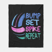 Meisjes Volleyball Set Spike Herhaal Blauw Paars Fleece Deken (Voorkant)