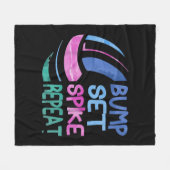Meisjes Volleyball Set Spike Herhaal Blauw Paars Fleece Deken (Voorkant (Horizontaal))