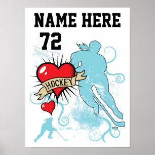 Meisjes Vrouwen Gepersonaliseerde Hockey Speler Li Poster