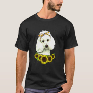 Meisjes Vrouwen Mam Poodle Dog Sunflower T-shirt