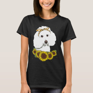 Meisjes Vrouwen Moeder Poedel Hond Zonnebloem Gift T-shirt