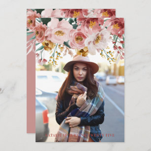 Meisjes waterverf floral editable age foto