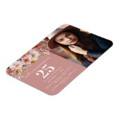 Meisjes waterverf floral editable age foto magneet (Linkerzijde)